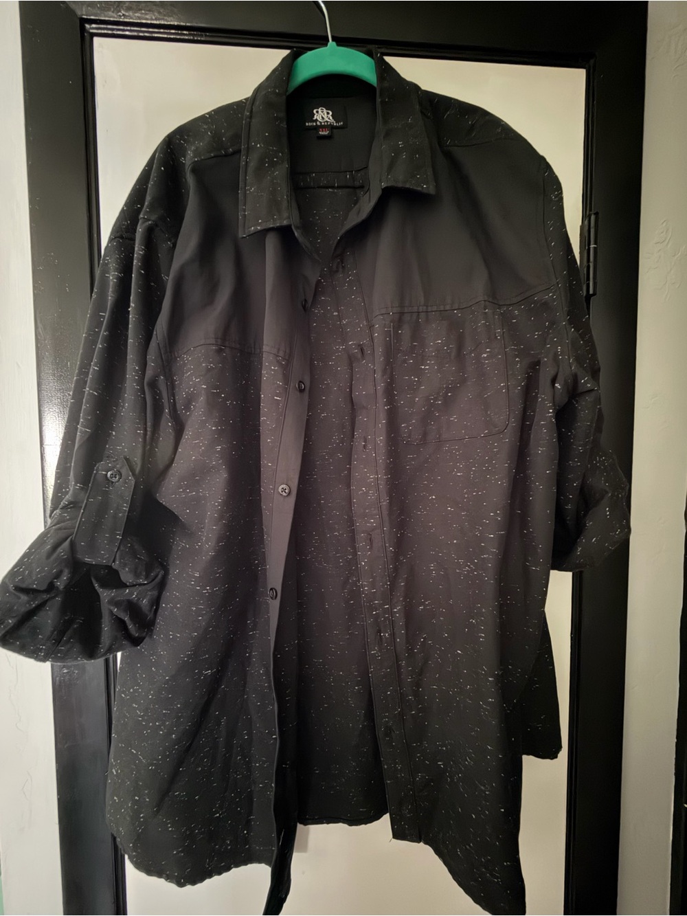 Rock & Republic Men's Black Speckled Button-Up